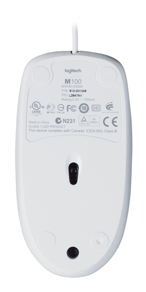 Logitech M100 -hiiri, valkoinen