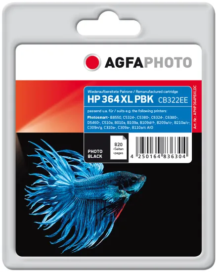 AGFAPHOTO HP No 364 XL -mustekasetti, 11 ml, valokuvamusta