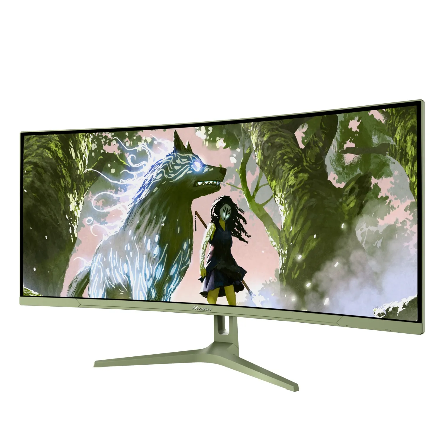 Arozzi 34&quot; Nova. QHD, 165Hz, 1ms, VA - curved spelsk&auml;rm, Skogsgr&ouml;n