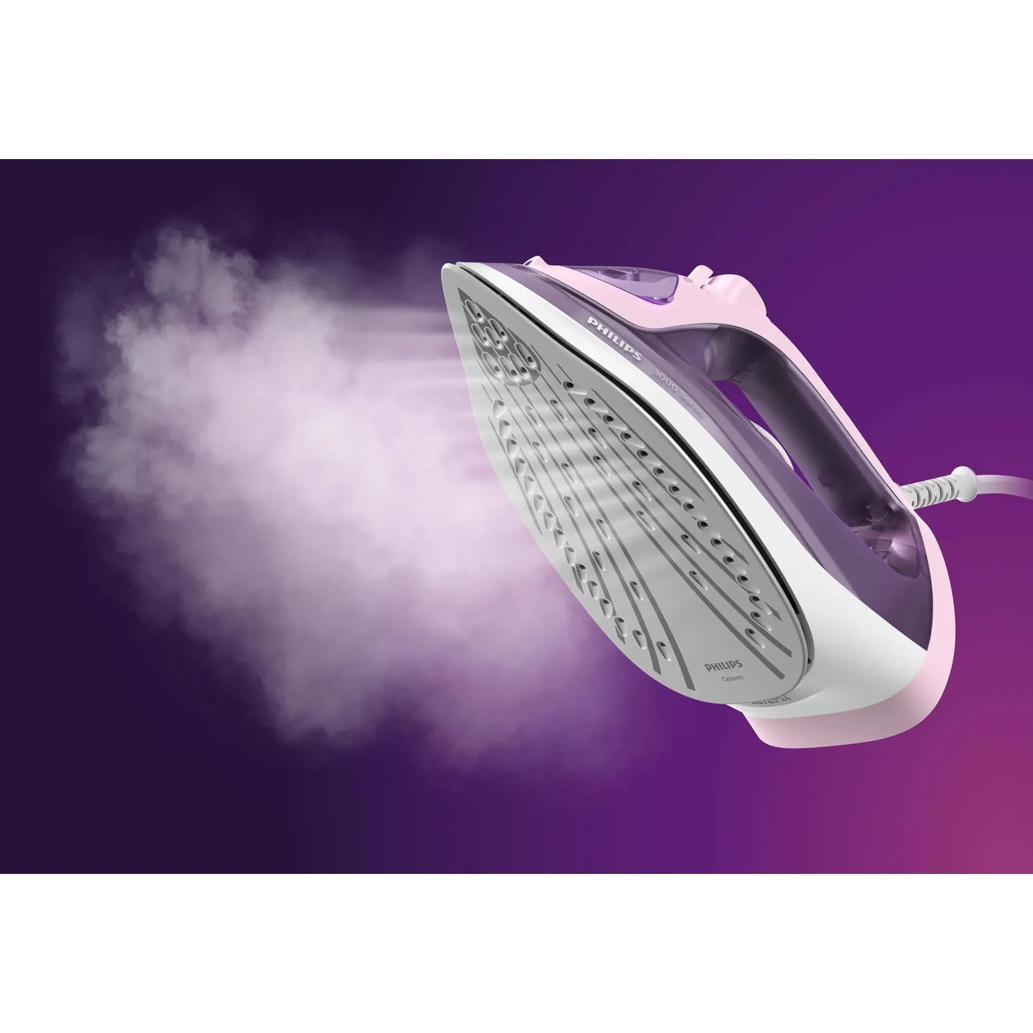 Philips 3000 Series DST3020/30 Steam Iron, 2200W, 0.3L, Pink/Purple
