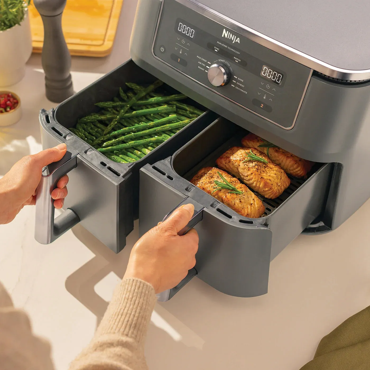 Ninja DZ400EU Dual Zone Max, 9,5 l, 4 kg, 2470 W, airfryer, harmaa