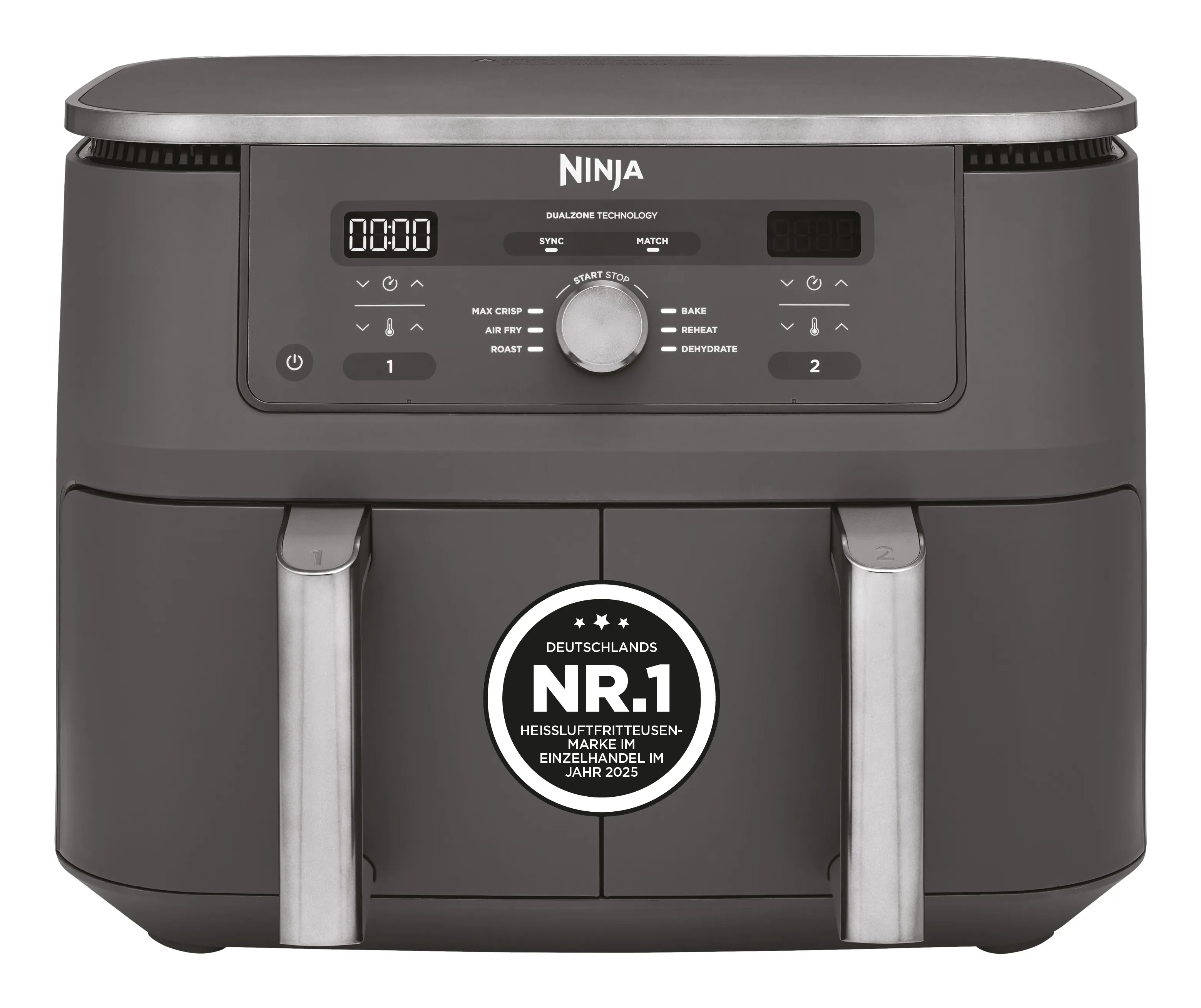 Ninja DZ400EU Dual Zone Max, 9,5 l, 4 kg, 2470 W, airfryer, harmaa
