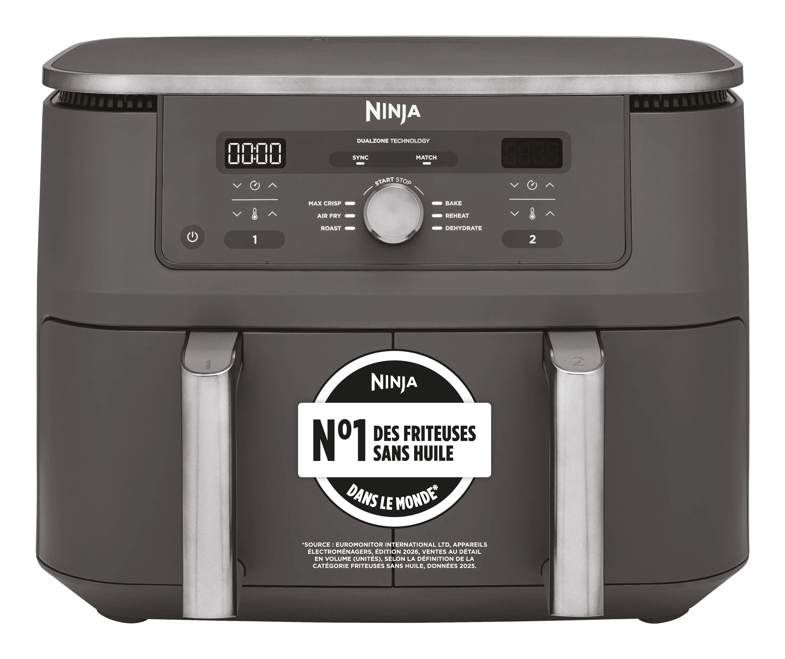 Ninja DZ400EU Dual Zone Max, 9,5 l, 4 kg, 2470 W, airfryer, harmaa