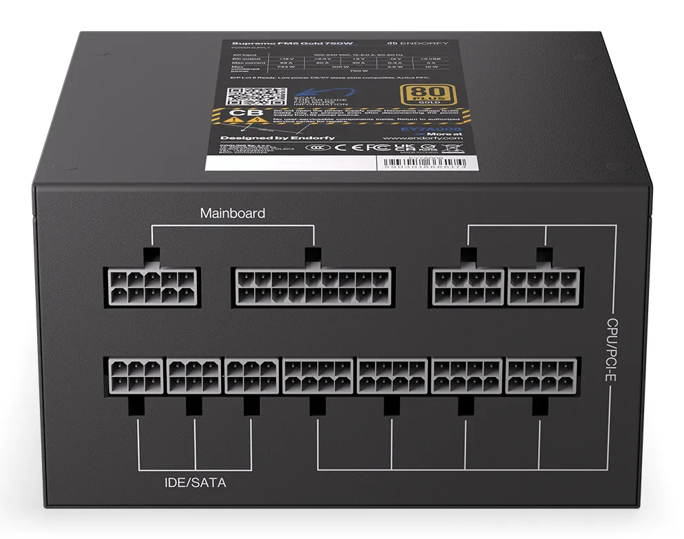Endorfy Supremo FM5 750W -virtalähde, 80 Plus Gold