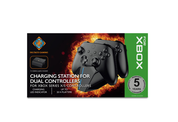 Deltaco Gaming Dual Charging Dock For Xbox Controllers Incl Batteries
