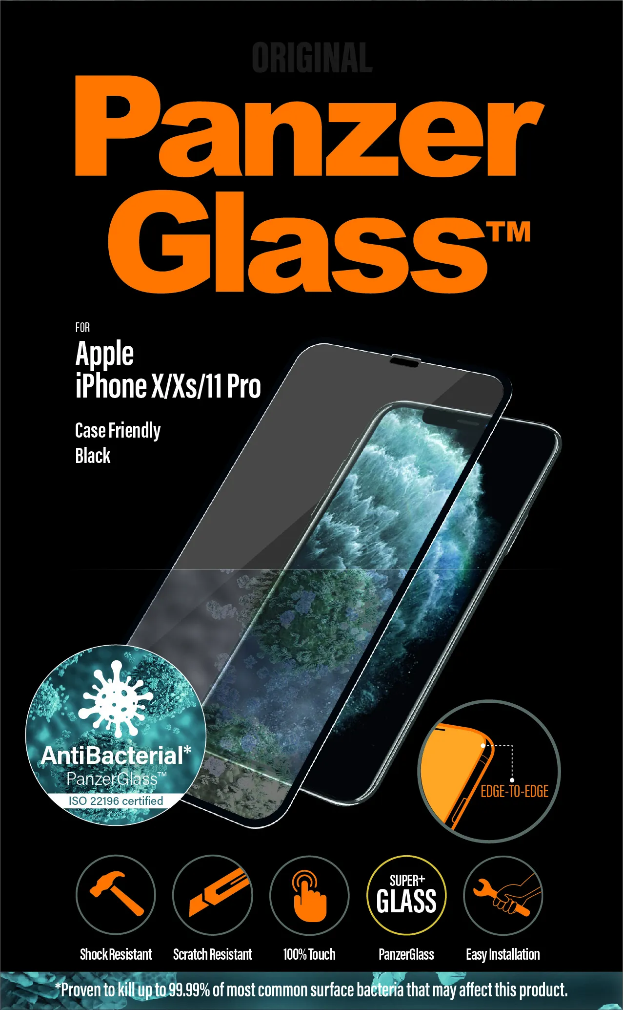PanzerGlass Case Friendly, iPhone X/XS - Screen Glass