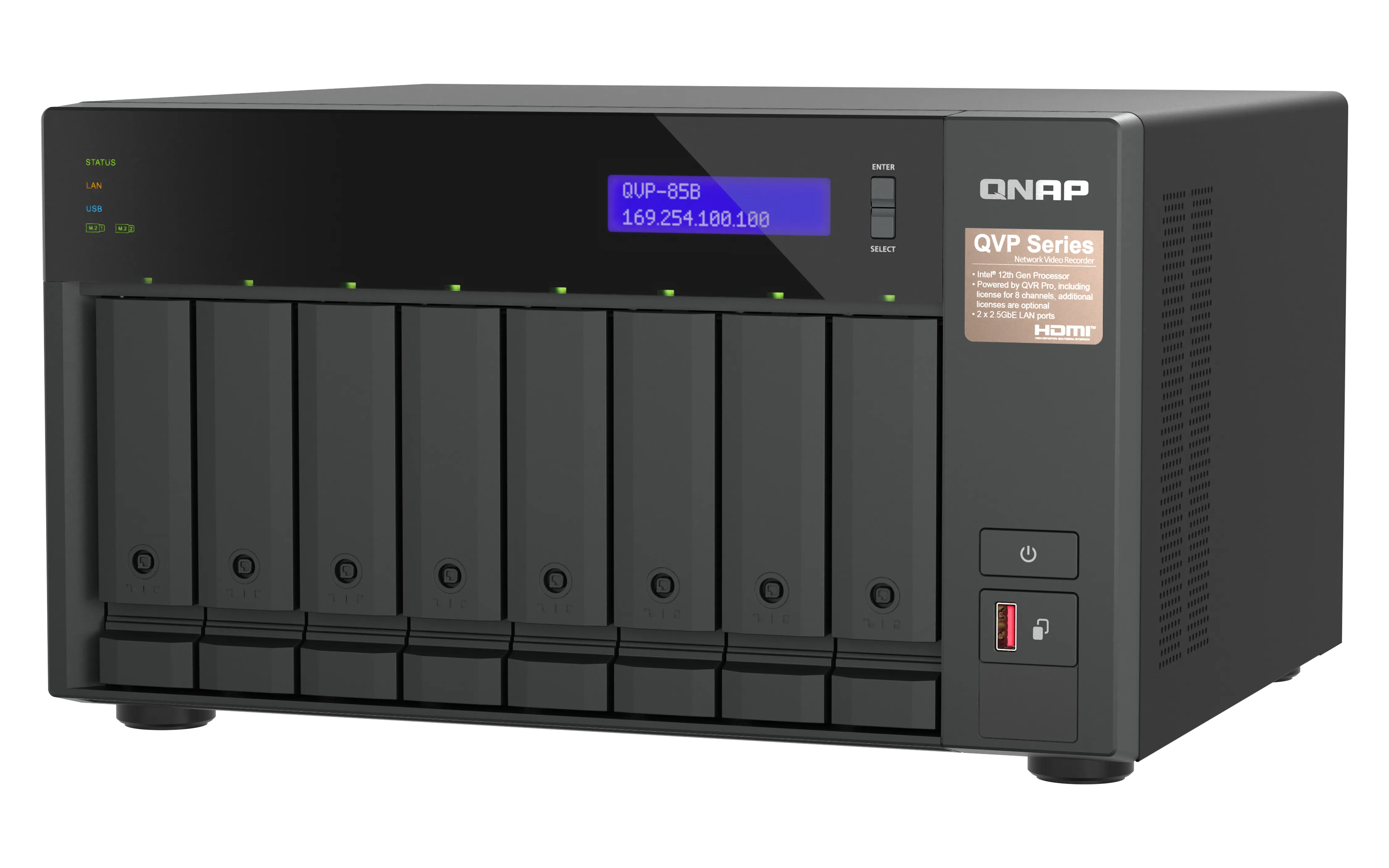 QNAP QVP-85B Surveillance NAS Intel Core i5-12400 6-core/12-thread Processor
