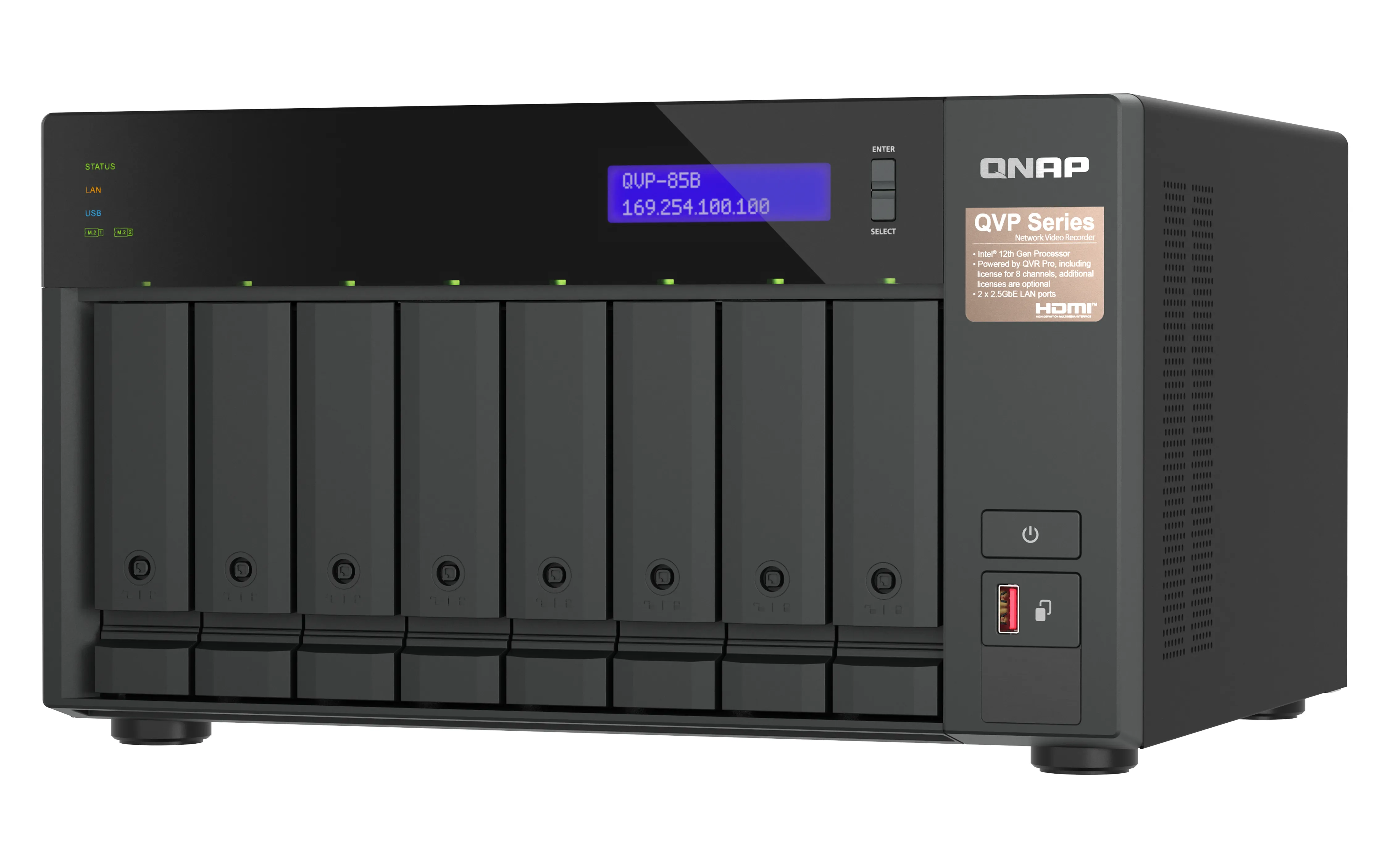 QNAP QVP-85B Surveillance NAS Intel Core i5-12400 6-core/12-thread Processor