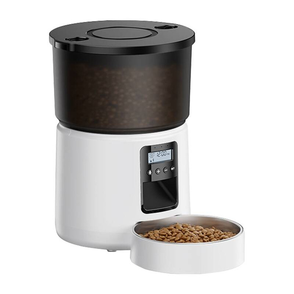 ROJECO RWSQXBAJO-3L 3 Liters Automatic Pet Feeder, Button Version, White