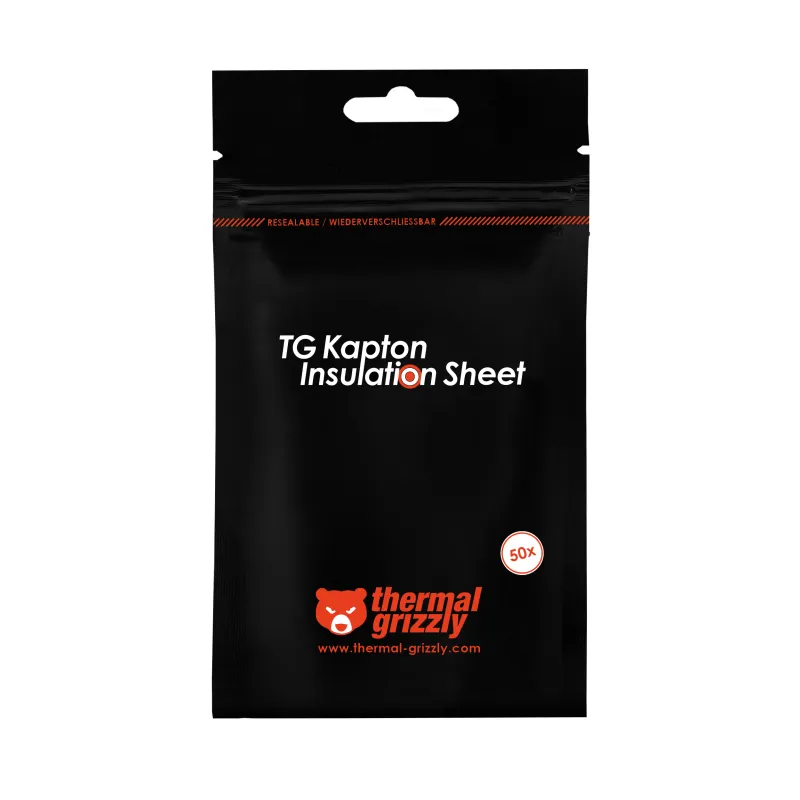 Thermal Grizzly TG-KIS-10-60-50 10x60mm 50-pack Kapton Insulation Sheet, Yellow