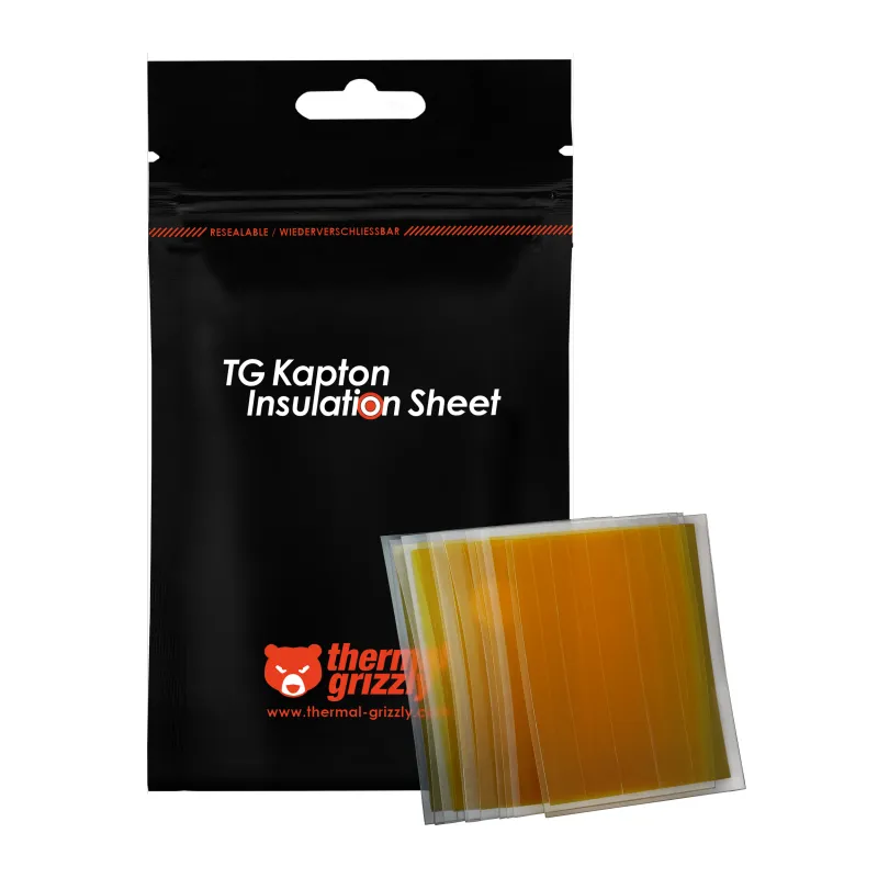 Thermal Grizzly TG-KIS-10-60-50 10x60mm 50-pack Kapton Insulation Sheet, Yellow
