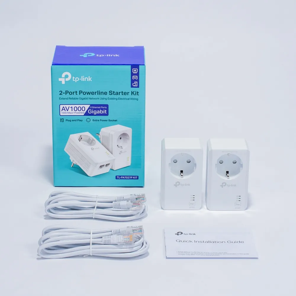 TP-LINK AV1000 2-Port Gigabit Passthrough Powerline Starter Kit