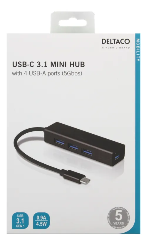 USB C 3.1 HUB 4port Black