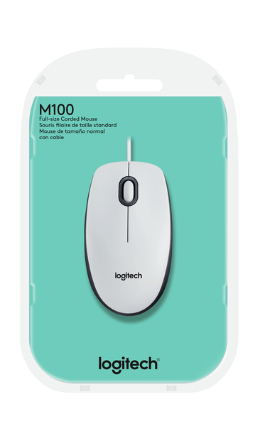 Logitech M100 - mouse, white
