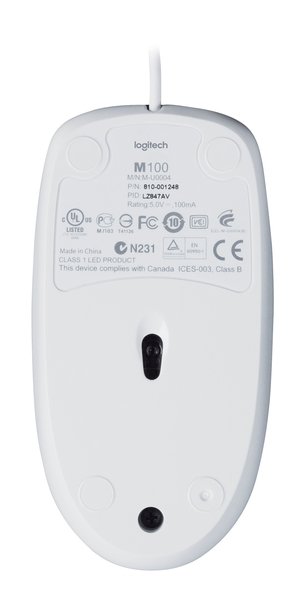 Logitech M100 - mouse, white