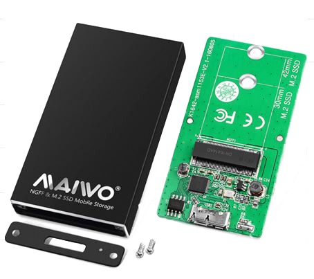 Externt mSATA SSD kabinett, USB 3.0, USB-C, 5Gbps, svart