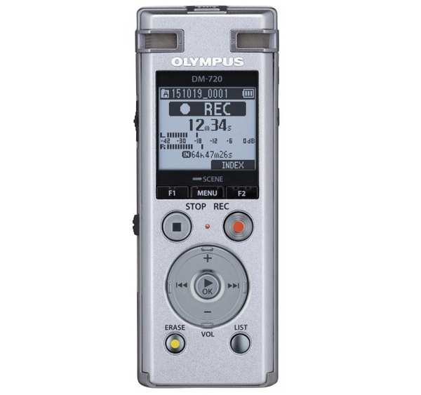 OLYMPUS DM-720 SILVER (4GB) - INCL. NIMH BATTERY, STAND CLIP