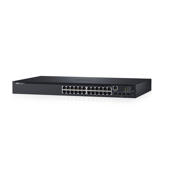 Dell Networking N1524 - Kytkin - L2+ - Hallinnoitu - 24 x 10/100/1000 + 4 x 10 Gigabit SFP+ - r&auml;kkiin asennettava