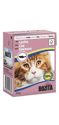 Bozita Feline Salmon in Sauce, Wet food for cats, Adult, Grain Free, 370g