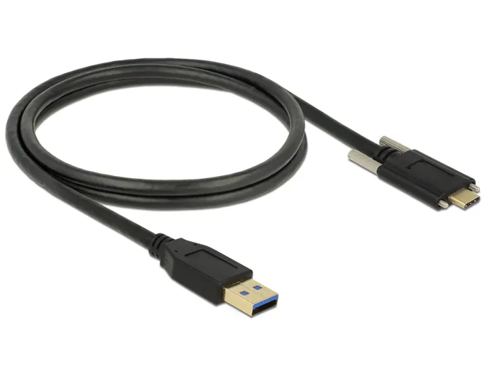 De-Lock USB-A &ndash; USB-C 3.1 Gen 2 -kaapeli, 1 m, Musta