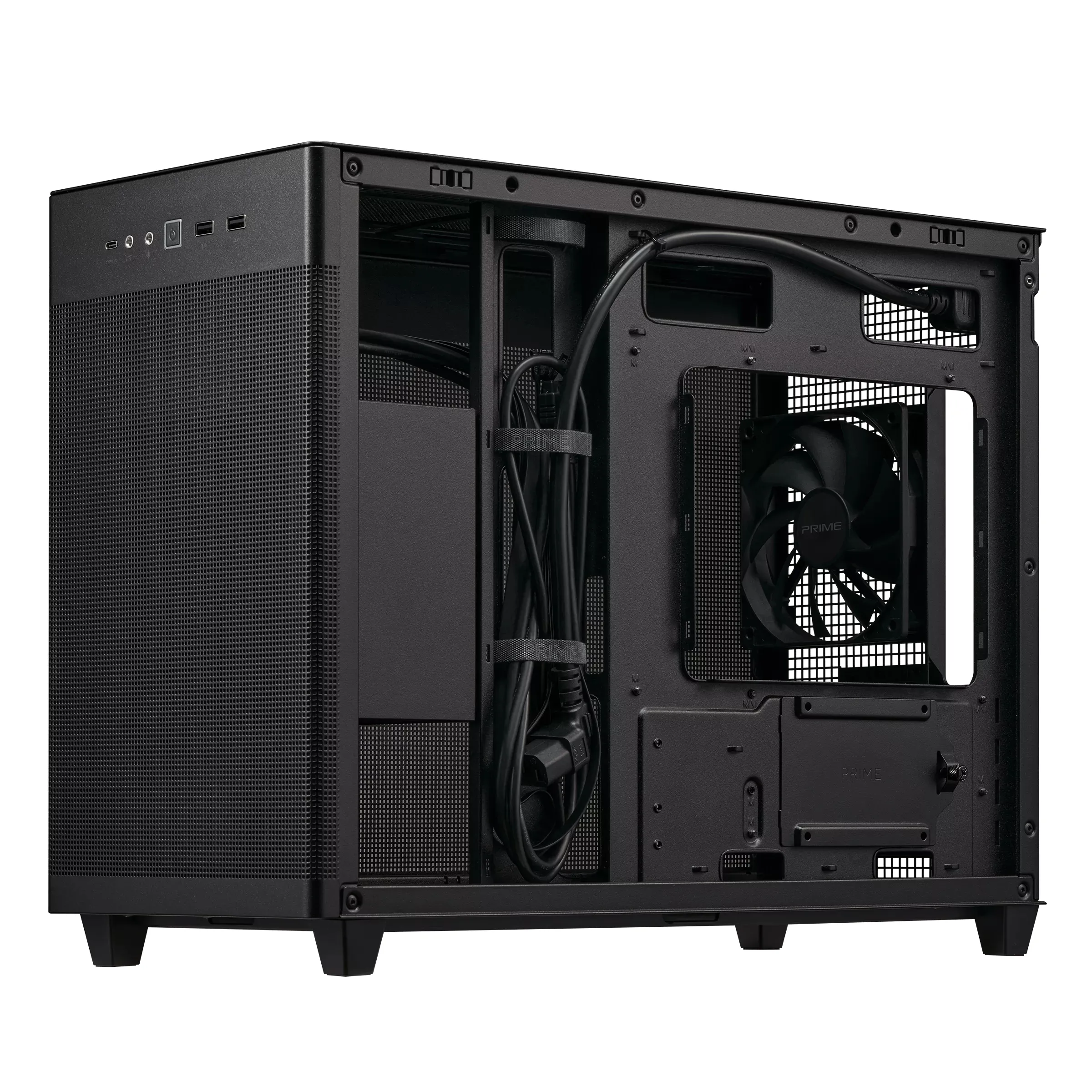 Asus AP201 ASUS PRIME CASE TG - Mini-tornikotelo, Musta
