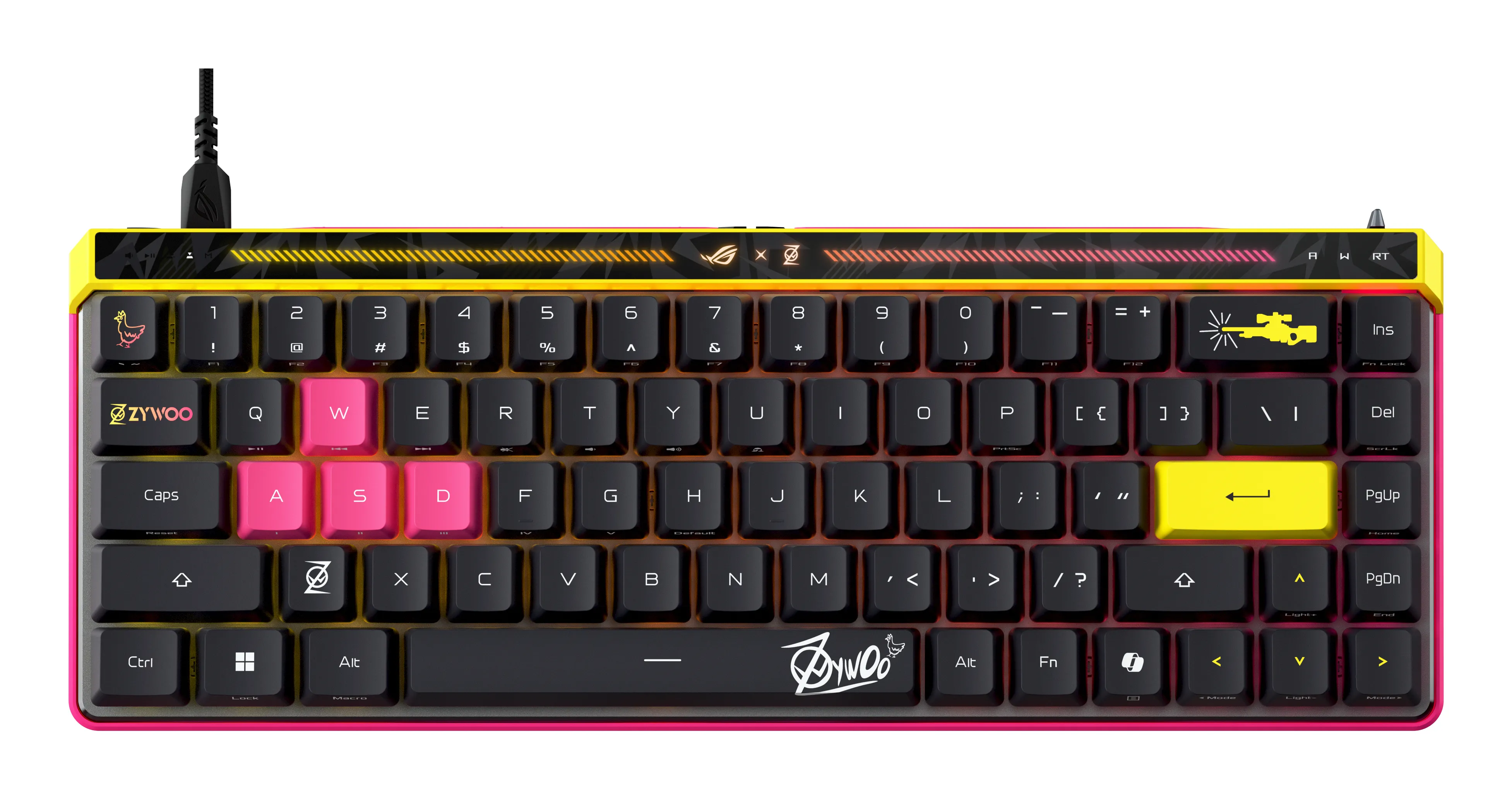 ASUS ROG Falchion Ace HFX ZywOo Edition 65% Mechanical Gaming Keyboard, ROG HFX Magnetic, Black