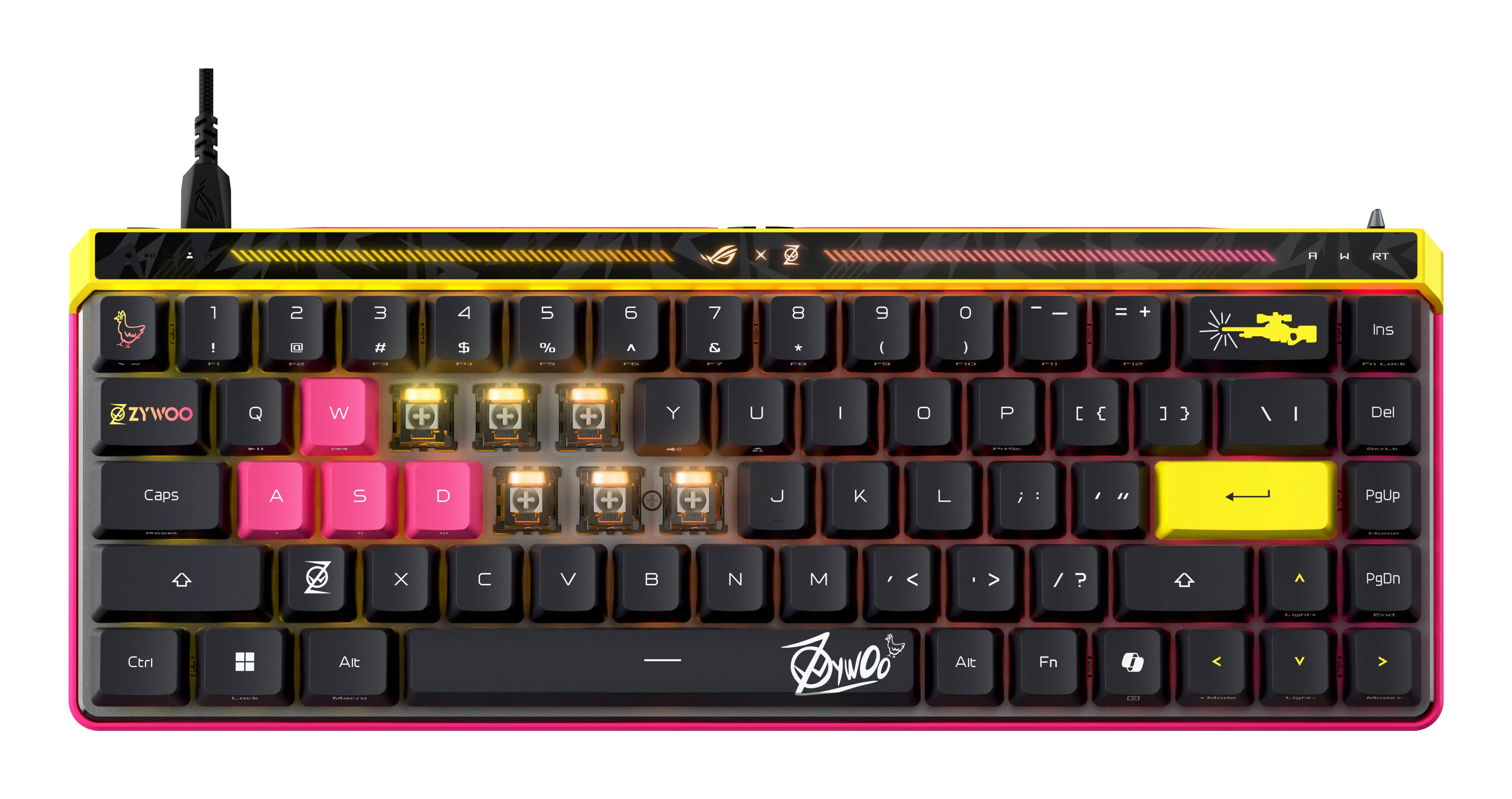 ASUS ROG Falchion Ace HFX ZywOo Edition 65% Mechanical Gaming Keyboard, ROG HFX Magnetic, Black