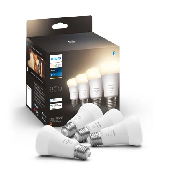 Philips Hue W 9W A60 E27 4 Pack -älylamppu