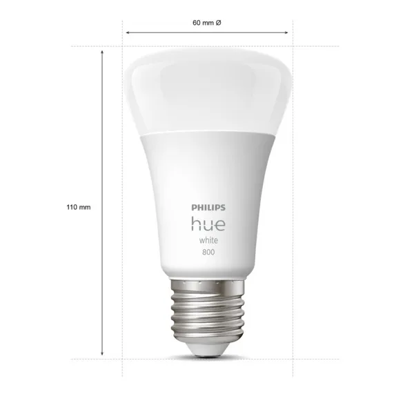 Philips Hue W 9W A60 E27 4 Pack -älylamppu