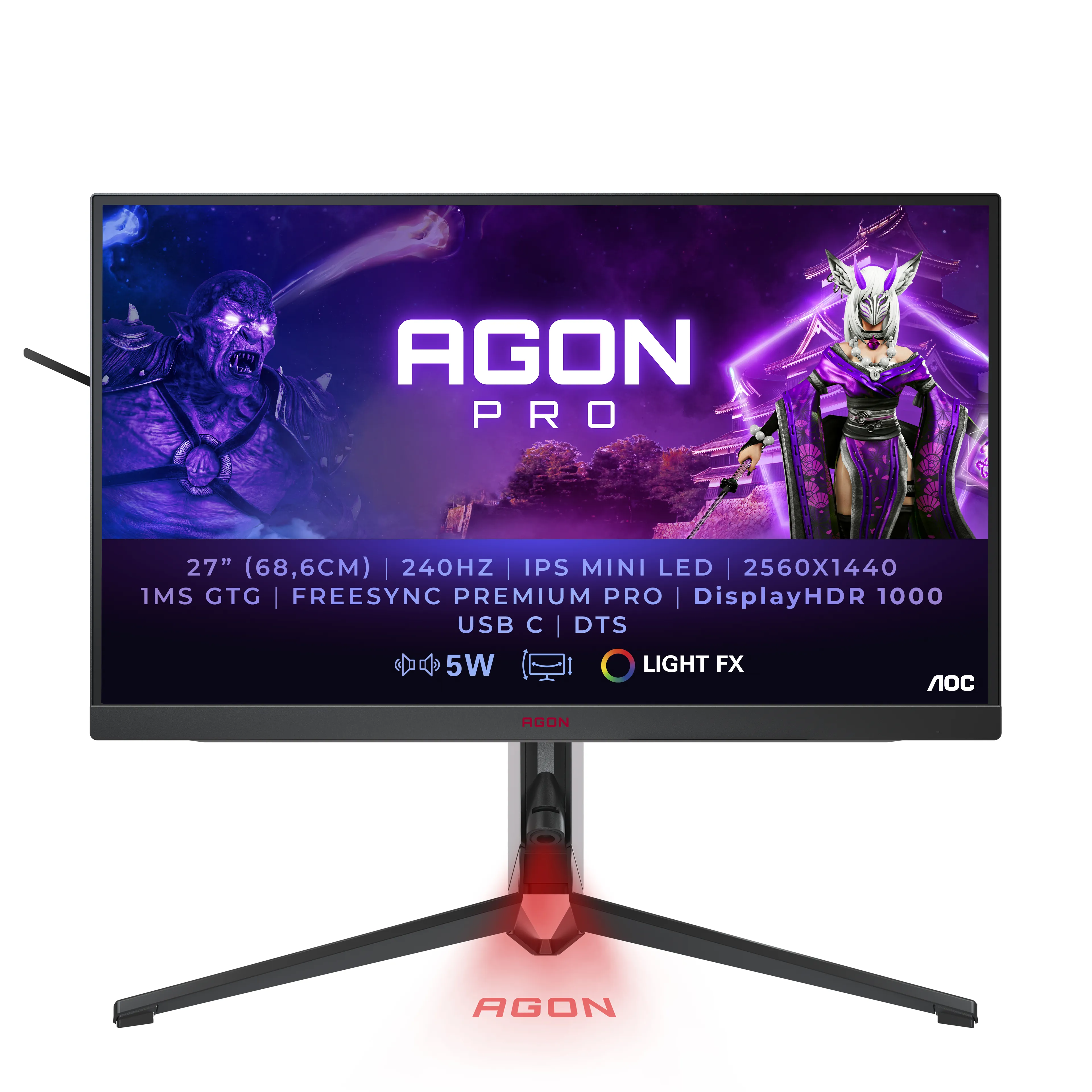 AOC 27" AGON AG274QZM, QHD, USB-C, IPS - gaming monitor
