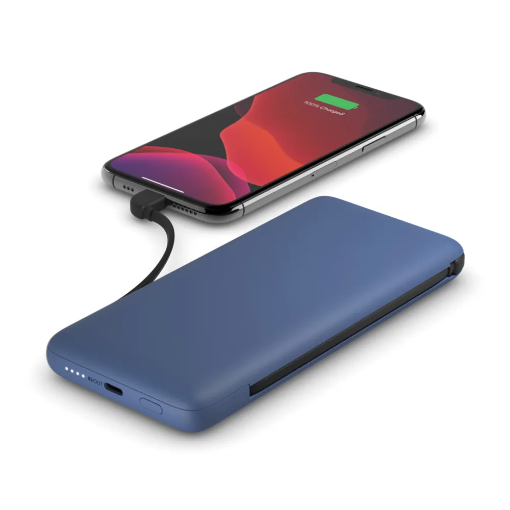 Belkin Boost Charge with Integrated Cables - powerbank, 10000 mAh, Blue