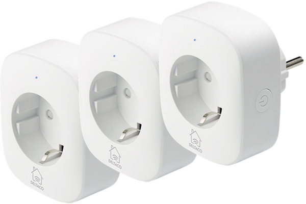 Deltaco Smart Plug with Energy Monitoring, Wi-Fi - smart outlet (3-pack) + Deltaco Smart Plug with Energy Monitoring, Wi-Fi - smart outlet + Deltaco Smart Plug with Energy Monitoring, Wi-Fi - smart outlet + Deltaco Smart Plug with Energy Monitoring, Wi-Fi - smart outlet