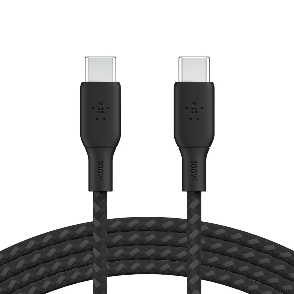 Belkin BoostCharge USB-C - USB-C 100W -kaapeli, Musta, 2m