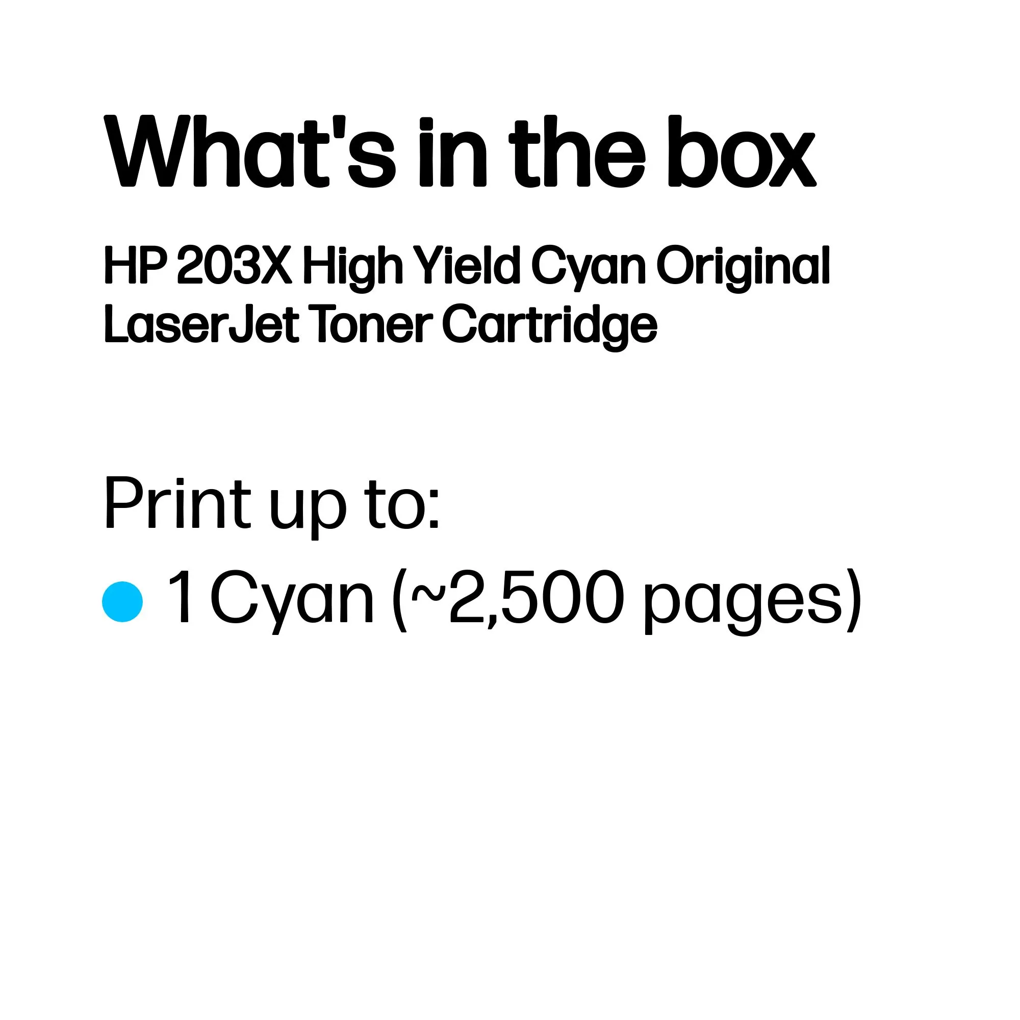 HP 203X CF541X High Yield toner cartridge, Cyan
