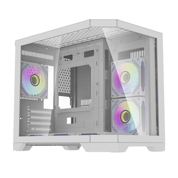 DARKFLASH FT418 Mini-Tower Case with window and RGB lighting, White