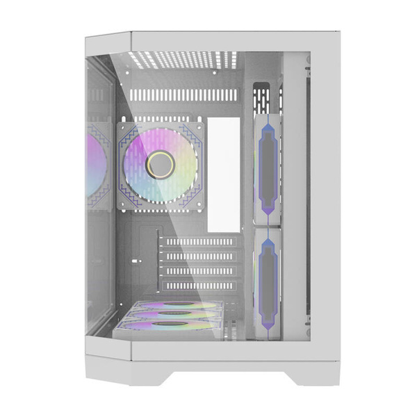 DARKFLASH FT418 Mini-Tower Case with window and RGB lighting, White