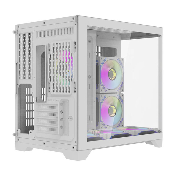 DARKFLASH FT418 Mini-Tower Case with window and RGB lighting, White