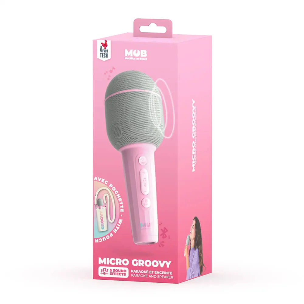 MOB Karaoke MIC Groovy Marshmallow - microphone with speaker, Pink