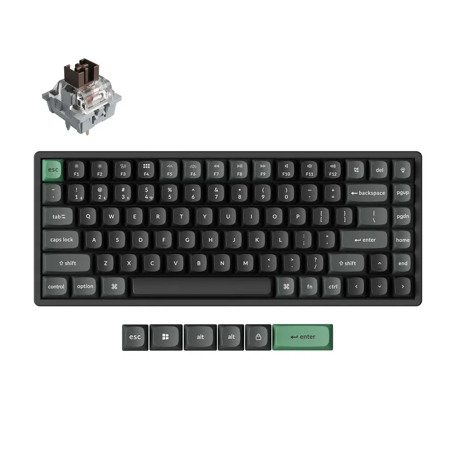 Keychron K2 Ultra 8K tr&aring;dl&ouml;st mekaniskt tangentbord, Apex Brown, svart