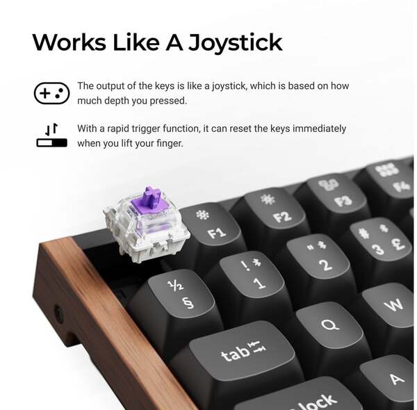 Keychron K4 HE -langaton mekaaninen pelin&auml;pp&auml;imist&ouml;, Gateron Double-rail Magnetic, musta