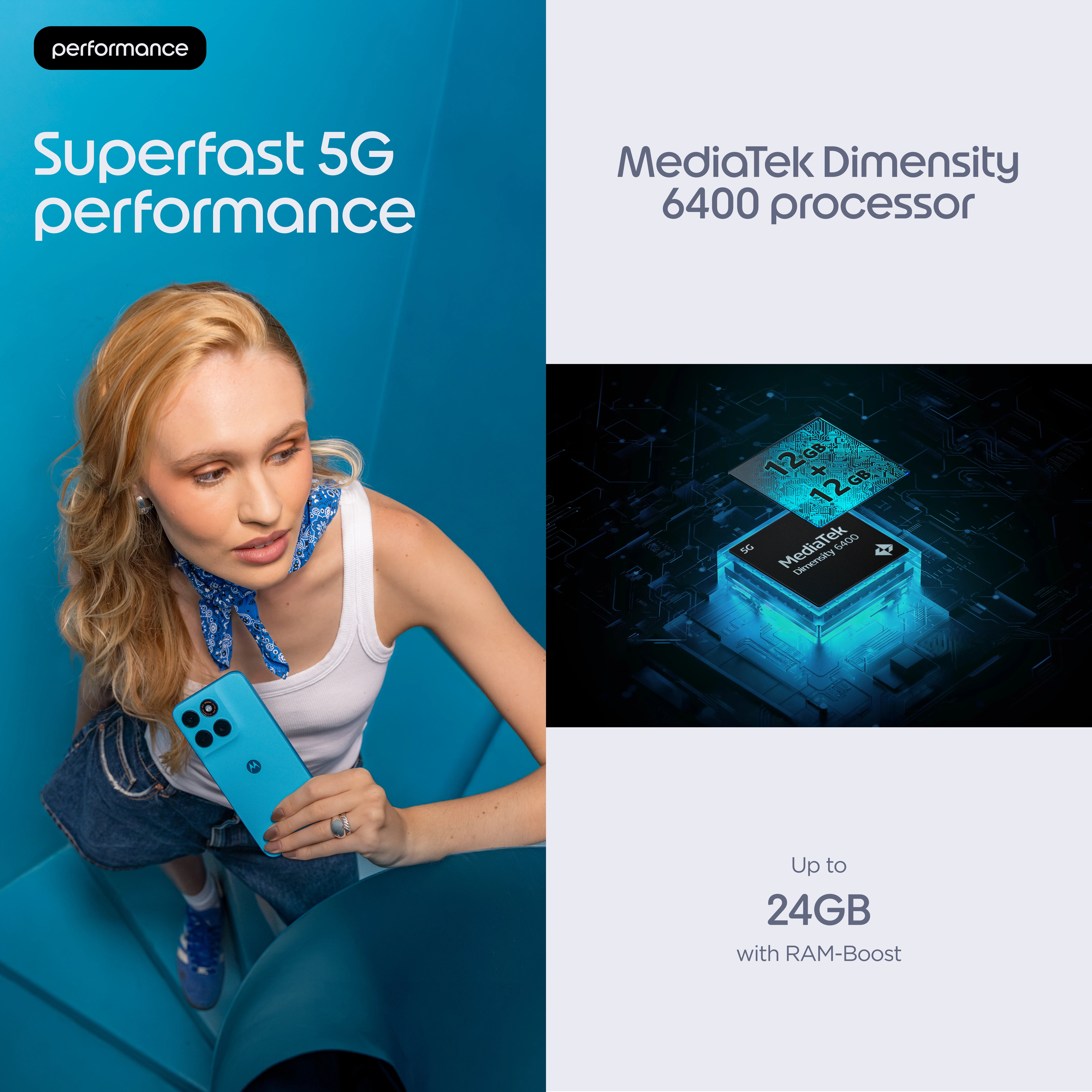Motorola Moto G87 8/256 Gt -puhelin, PANTONE Blue Atoll