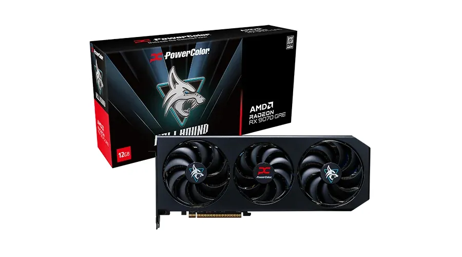 PowerColor Radeon RX 9070 GRE Hellhound OC 12 Gt -n&auml;yt&ouml;nohjain