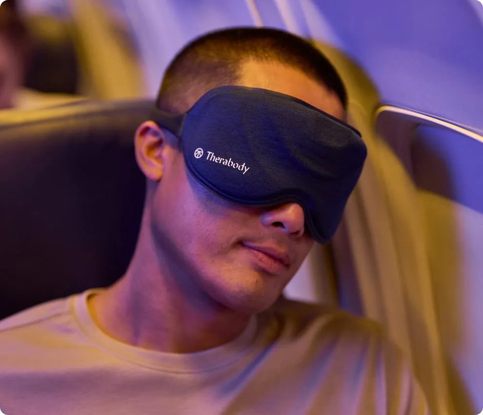 Therabody SleepMask sovmask med vibration - Svart/bl&aring;