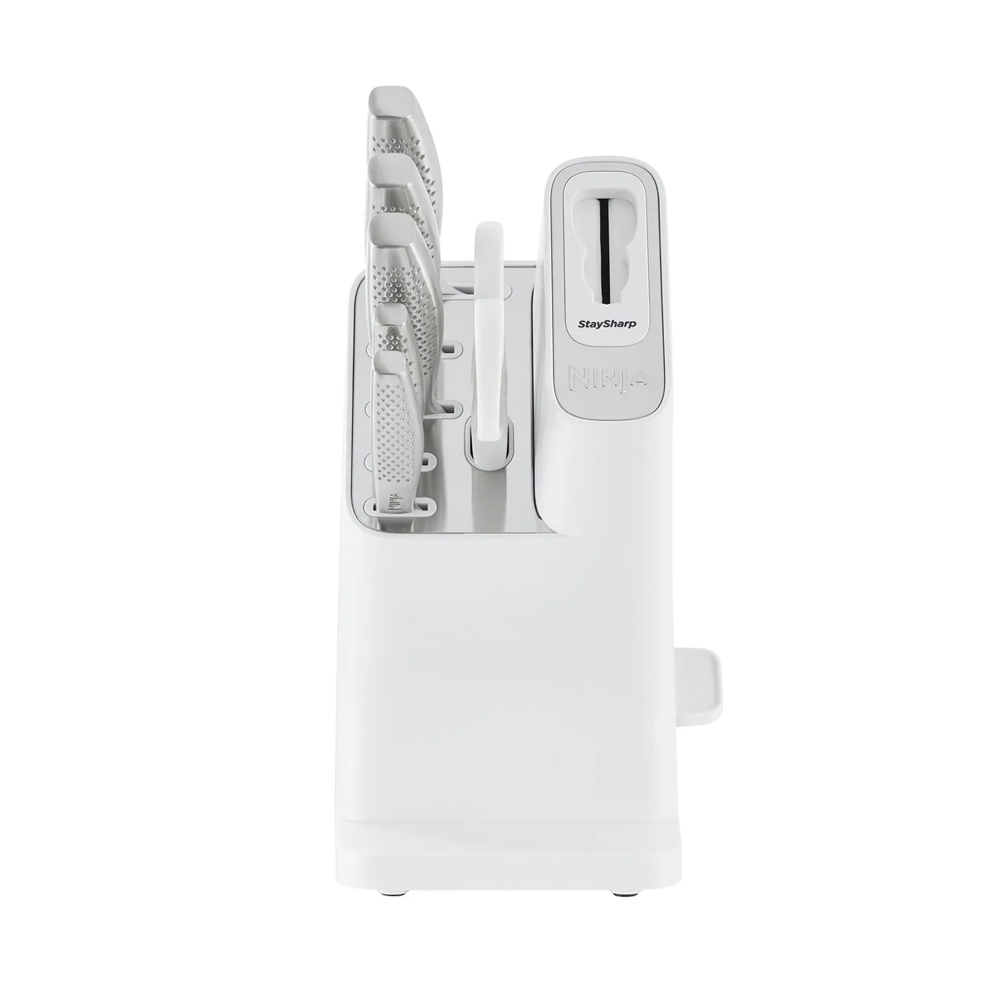 Ninja StaySharp Stainless - knife block with 6 knives + sharpener, white
