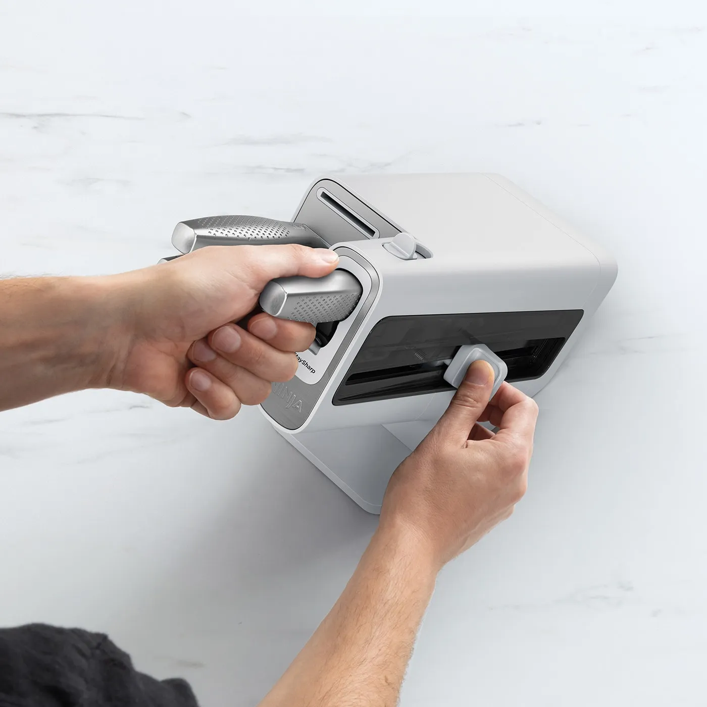 Ninja StaySharp Stainless - knife block with 6 knives + sharpener, white