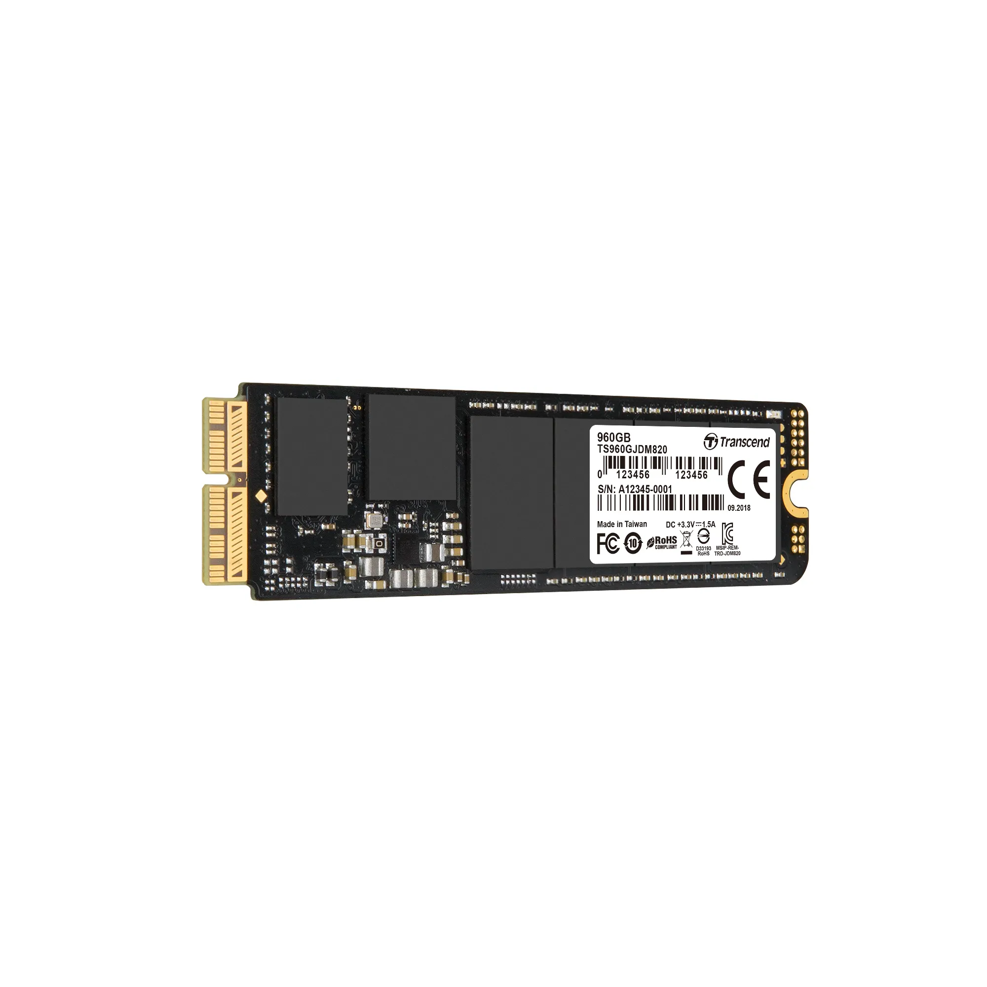 Transcend JetDrive 820 960GB 960 Gt, PCIe 3.0, 2.5" -SSD-levy