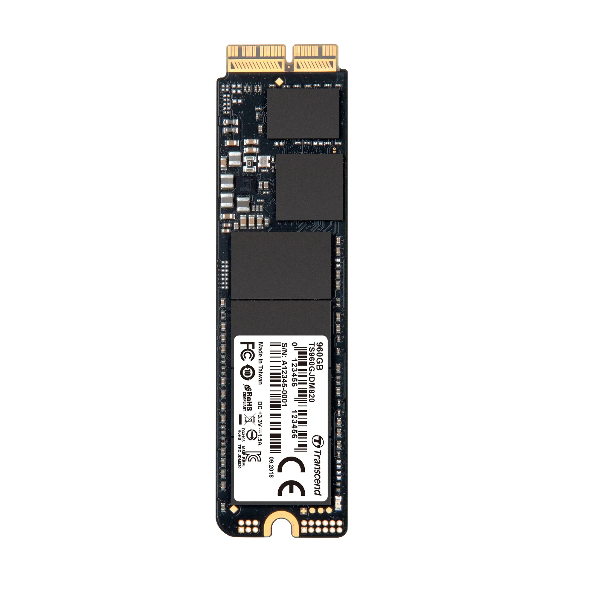 Transcend JetDrive 820 960GB 960 Gt, PCIe 3.0, 2.5" -SSD-levy