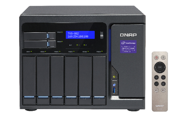 QNAP TVS-882-i5-16G-450W 8-Bay TurboNAS SATA 6G i5-6500 3.6GHz 16GB RAM 4-LAN 10G-ready iSCSI RAID 0 1 5 6 10 5+spare 6+spare