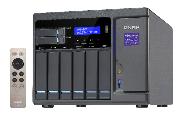 QNAP TVS-882-i5-16G-450W 8-Bay TurboNAS SATA 6G i5-6500 3.6GHz 16GB RAM 4-LAN 10G-ready iSCSI RAID 0 1 5 6 10 5+spare 6+spare