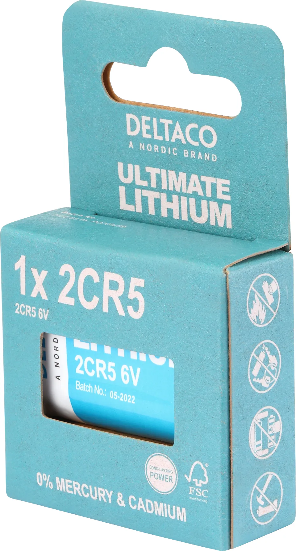 DELTACO Ultimate Lithium 2CR5 - Battery, 6 V, 1-Pack
